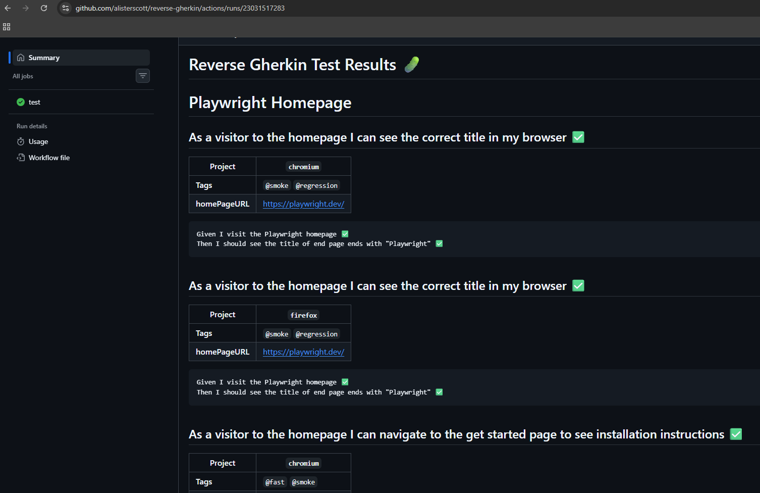 GitHub Actions Summary